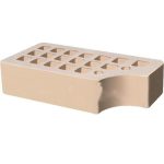 Кирпич облицовочный фасонный КФ-1 слоновая кость гладкий 250*120*65мм утолщенная стенка 20мм М300кг/см2 щелевой Железногорск