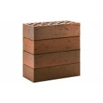 Кирпич облицовочный ЛСР красный флэшинг темный рустик, утолщенные стенки, М175, 250*120*65 мм