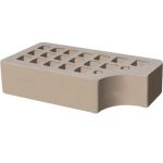 Кирпич облицовочный фасонный КФ-1 серый гладкий 250*120*65мм утолщенная стенка 20мм М200кг/см2 щелевой Железногорск