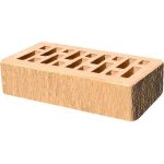 Кирпич облицовочный соломенный бархат 250*120*65мм утолщенная стенка 18-20мм М150кг/см2 щелевой Старый Оскол