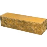 Кирпич облицовочный брусок угловой желтый скол скала 225*50*65мм М250кг/см2 полнотелый Судогодский