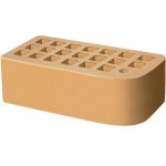 Кирпич облицовочный фасонный КФ-2 соломенный гладкий 250*120*88мм утолщенная стенка 20мм М200кг/см2 щелевой Железногорск