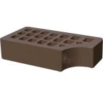Кирпич облицовочный фасонный КФ-1 темно-коричневый гладкий 250*120*65мм утолщенная стенка 20мм М150кг/см2 щелевой Железногорск