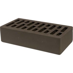 Кирпич облицовочный графит гладкий 250*120*65мм утолщенная стенка 20мм М200кг/см2 щелевой Тербунский Гончар