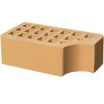 Кирпич облицовочный фасонный КФ-1 соломенный гладкий 250*120*88мм утолщенная стенка 20мм М200кг/см2 щелевой Железногорск
