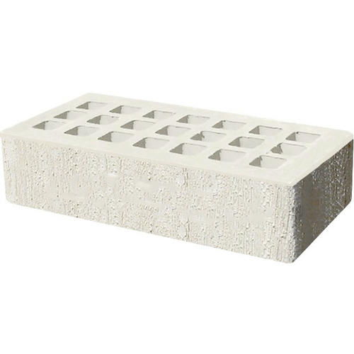 Кирпич облицовочный белый бархат 250*120*65мм утолщенная стенка 20мм М200кг/см2 щелевой Железногорск