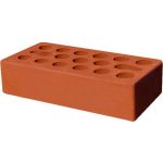 Кирпич облицовочный красный гладкий 250*120*65мм стандартная стенка 18-20мм М150кг/см2 щелевой Керма