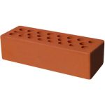 Кирпич облицовочный красный гладкий 250*85*65мм стандартная стенка М150кг/см2 щелевой Керма