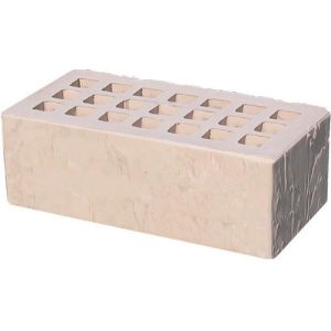 Кирпич облицовочный слоновая кость скала 250*120*88мм утолщенная стенка 20мм М300кг/см2 щелевой Железногорск