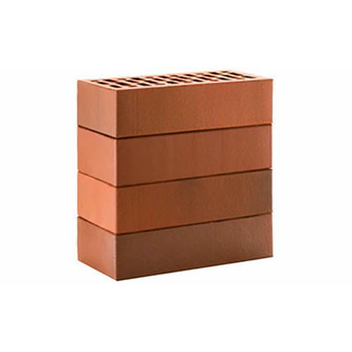 Кирпич облицовочный красный флэш гладкий 250*120*65мм утолщенная стенка 20мм М175кг/см2 щелевой ЛСР