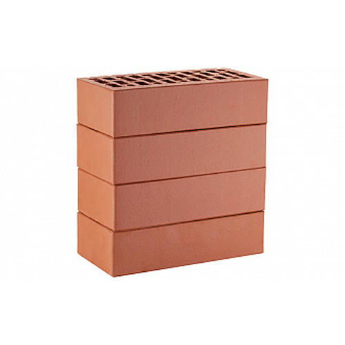 Кирпич облицовочный ЛСР красный гладкий, утолщенные стенки, F-50, 250*120*65 мм