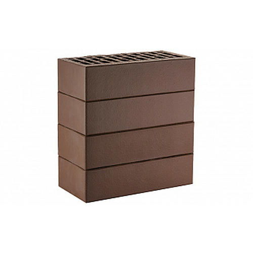 Кирпич облицовочный ЛСР темно-коричневый гладкий, утолщенные стенки, М175, 250*120*65 мм