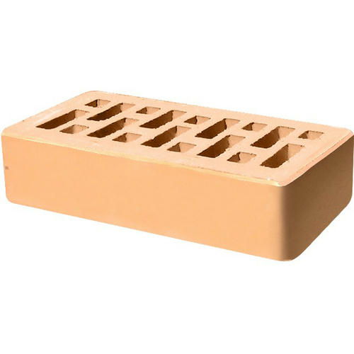 Кирпич облицовочный соломенный гладкий 250*120*65мм утолщенная стенка 18-20мм М150кг/см2 щелевой Старый Оскол