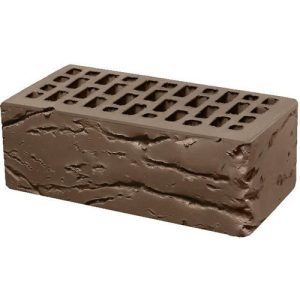 Кирпич облицовочный темный шоколад кора дерева 250*120*88мм стандартная стенка М150кг/см2 щелевой КС-Керамик