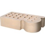 Кирпич облицовочный фасонный КФ-3 слоновая кость гладкий 250*120*65мм утолщенная стенка 20мм М300кг/см2 щелевой Железногорск