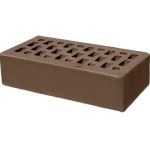 Кирпич облицовочный какао гладкий 250*120*65мм утолщенная стенка 20мм М200кг/см2 щелевой Terex