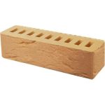 Кирпич облицовочный ригельный старая крепость рельефный 290*65*55мм утолщенная стенка М200кг/см2 щелевой Голицыно