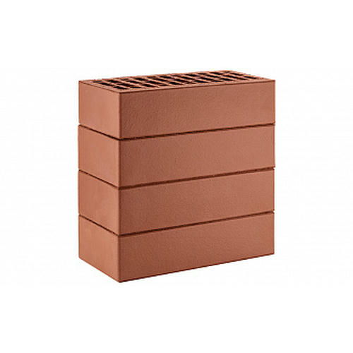 Кирпич облицовочный ЛСР темно-красный гладкий, утолщенные стенки, М175, 250*120*65 мм