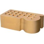 Кирпич облицовочный фасонный КФ-3 соломенный гладкий 250*120*88мм утолщенная стенка 20мм М200кг/см2 щелевой Железногорск