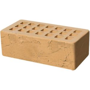 Кирпич облицовочный соломенный скала 250*120*88мм утолщенная стенка 20мм М200кг/см2 щелевой Железногорск