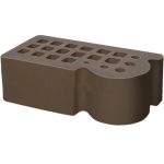 Кирпич облицовочный фасонный КФ-3 темно-коричневый гладкий 250*120*88мм утолщенная стенка 20мм М150кг/см2 щелевой Железногорск