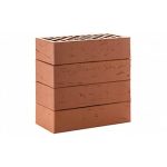 Кирпич облицовочный ЛСР темно-красный рустик, утолщенные стенки, М175, 250*120*65 мм