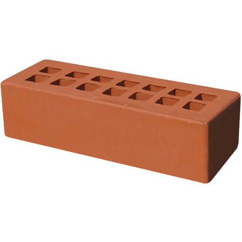 Кирпич облицовочный красный гладкий 250*85*65мм утолщенная стенка 20мм М150кг/см2 щелевой Железногорск