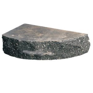 Кирпич облицовочный полукруг черный скол скала 200*90*65мм М250кг/см2 полнотелый Судогодский