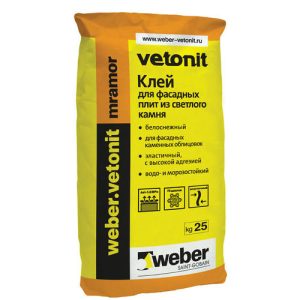 Клей для фасадных плит weber.vetonit mramor белый
