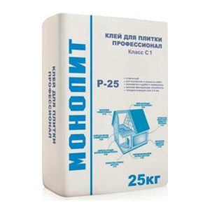 Клей для плитки Монолит Профессионал Р-25 С1 25 кг