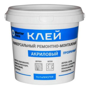 Клей акриловый MASTERTEKS HM ремонтно-монтажный 0,9кг прозрачный