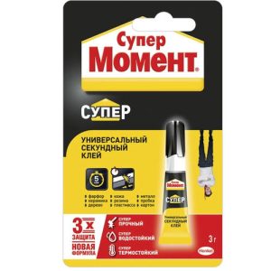 Клей универсальный Момент Супер 3 г в шоубоксе