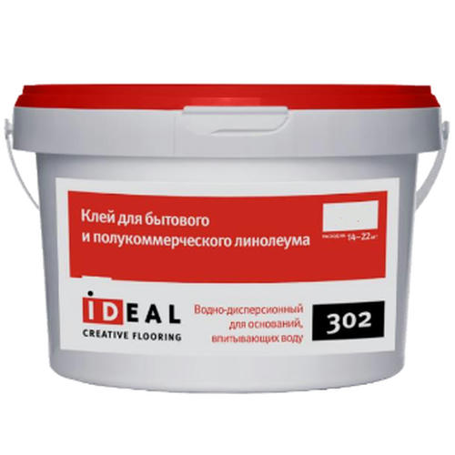 Клей Ideal 302 для бытового ПВХ-линолеума 14 кг