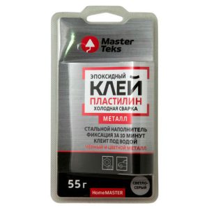 Клей эпоксидный MASTERTEKS HM Холодная Сварка пластилин для металла 55г светло-серый