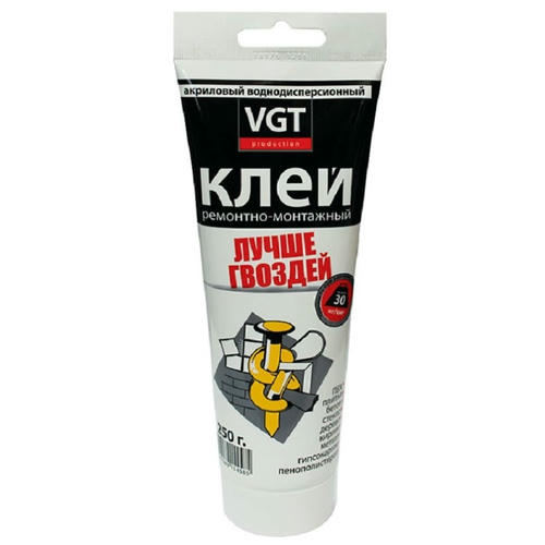 Клей ремонтно-монтажный VGT прозрачный 0,25 кг