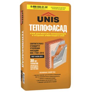 Клей для монтажа теплоизоляции Unis Теплофасад 25 кг