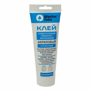 Клей монтажный MASTERTEKS HM акриловый 250г прозрачный, туба