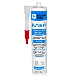 Клей монтажный MASTERTEKS HM акриловый 400г белый, картридж