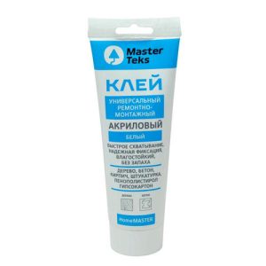 Клей монтажный MASTERTEKS HM акриловый 400г белый туба