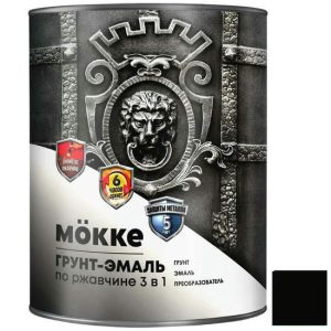 Грунт-эмаль алкидно-уретановая Mokke 00992 3 в 1 черная 2,7 кг