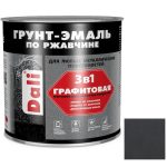 Грунт-эмаль по ржавчине Dali 3 в 1 графитовая серая 10 л