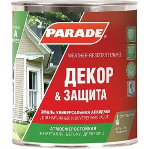 Эмаль алкидная Parade Classic А2 Декор & Защита полуматовая база А 0,75 л