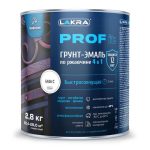 Грунт-эмаль алкидная ЛАКРА Prof it 4в1 по ржавчине быстросохнущая бесцветная 2,8кг