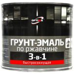 Быстросохнущая грунт-эмаль по ржавчине 3 в 1 Optima, желтая, 1,7 кг