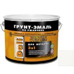Грунт-эмаль по ржавчине Dali 3 в 1 гладкая RAL 9010 белая 10 л