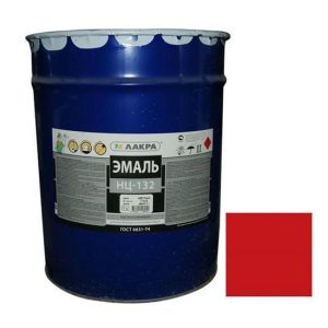 Эмаль Лакра НЦ-132 глянцевая красная 17 кг
