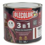 Грунт-эмаль по ржавчине 3 в 1 Olecolor красно-коричневая 2 кг