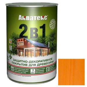 Покрытие алкидное защитно-декоративное для древесины Акватекс 2 в 1 полуматовое Орегон 0,8 л