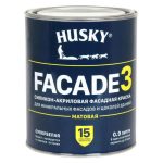 Краска в/д фасадная HUSKY FACADE 3 силикон-акриловая 0,9л база А