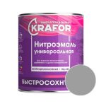 Эмаль KRAFOR НЦ-132 Серый 1,7 кг